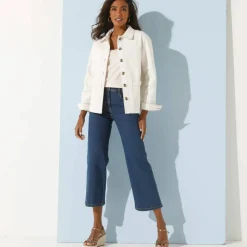 Veste droite boutonnée, toile
