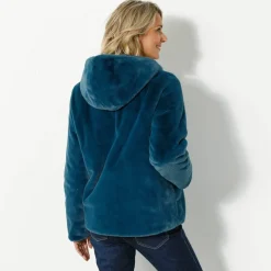 Veste fausse fourrure réversible en doudoune