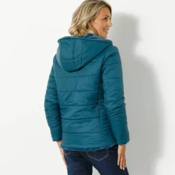 Veste fausse fourrure réversible en doudoune
