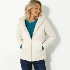 Veste fausse fourrure réversible en doudoune