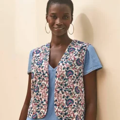 Veste imprimée en gaze de coton