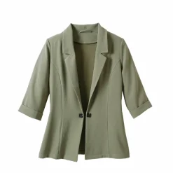 Veste manches 3/4, crêpe fluide