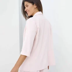 Veste manches 3/4, crêpe fluide
