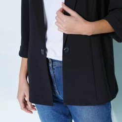 Veste manches 3/4, crêpe fluide