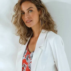 Veste manches 3/4, crêpe fluide