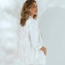 Veste manches 3/4, crêpe fluide