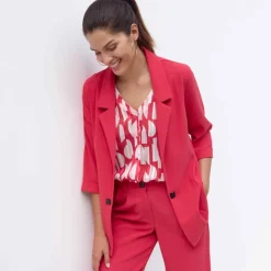 Veste manches 3/4, crêpe fluide