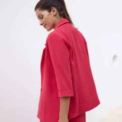 Veste manches 3/4, crêpe fluide