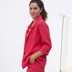 Veste manches 3/4, crêpe fluide