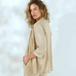 Veste manches 3/4, crêpe fluide