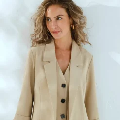 Veste manches 3/4, crêpe fluide