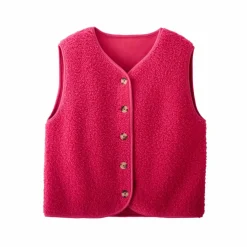 Veste sans manches, maille bouclette