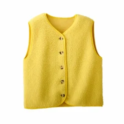 Veste sans manches, maille bouclette