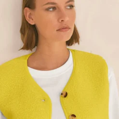 Veste sans manches, maille bouclette