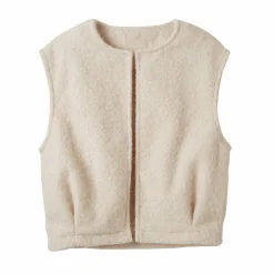 Veste sans manches, maille bouclette