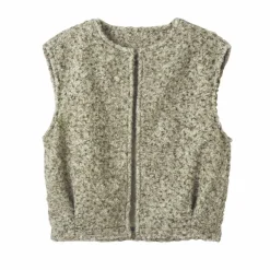 Veste sans manches, maille bouclette