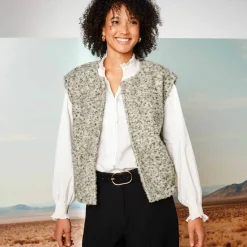 Veste sans manches, maille bouclette