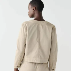 Veste unie boutonnée, col rond