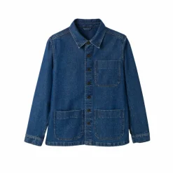 Veste worker boutonnée 3 poches jean coton