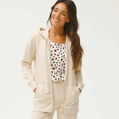 Veste zippée à capuche, molleton gratté