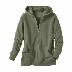 Veste zippée à capuche, molleton gratté