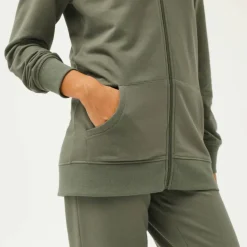 Veste zippée à capuche, molleton gratté