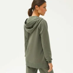 Veste zippée à capuche, molleton gratté