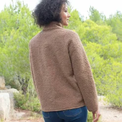 Veste zippée maille bouclette