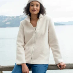 Veste zippée maille bouclette