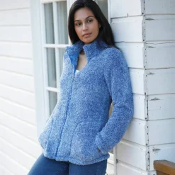 Veste zippée, maille peluche