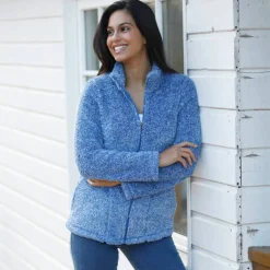 Veste zippée, maille peluche