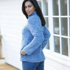 Veste zippée, maille peluche