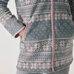 Veste zippée maille polaire imprimée