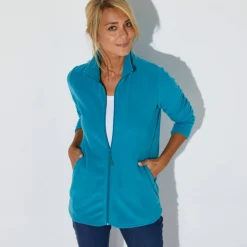 Veste zippée maille polaire, manches longues