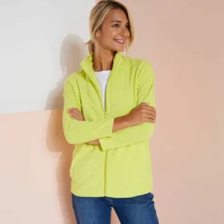 Veste zippée maille polaire, manches longues