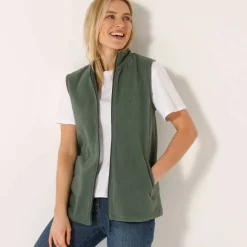 Veste zippée maille polaire, sans manches