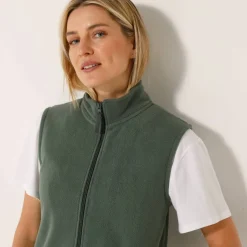 Veste zippée maille polaire, sans manches