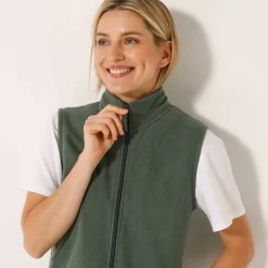 Veste zippée maille polaire, sans manches