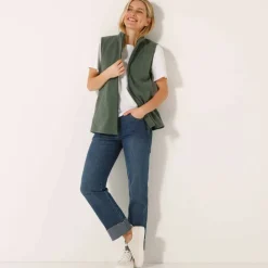 Veste zippée maille polaire, sans manches