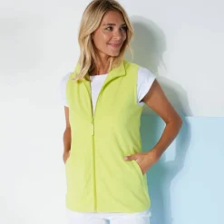 Veste zippée maille polaire, sans manches