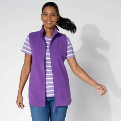 Veste zippée maille polaire, sans manches
