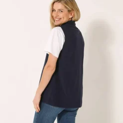 Veste zippée maille polaire, sans manches