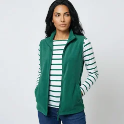 Veste zippée maille polaire, sans manches