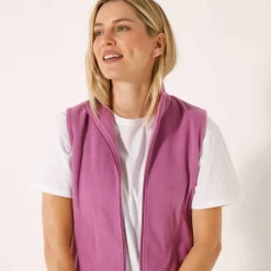 Veste zippée maille polaire, sans manches