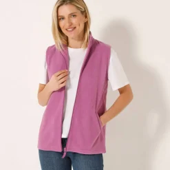 Veste zippée maille polaire, sans manches