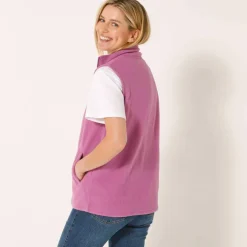 Veste zippée maille polaire, sans manches