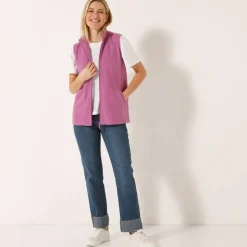 Veste zippée maille polaire, sans manches