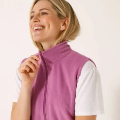 Veste zippée maille polaire, sans manches