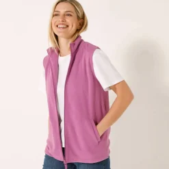 Veste zippée maille polaire, sans manches