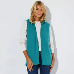 Veste zippée maille polaire, sans manches